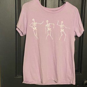 Grayson Threads, Women's large purple skeleton t-shirt